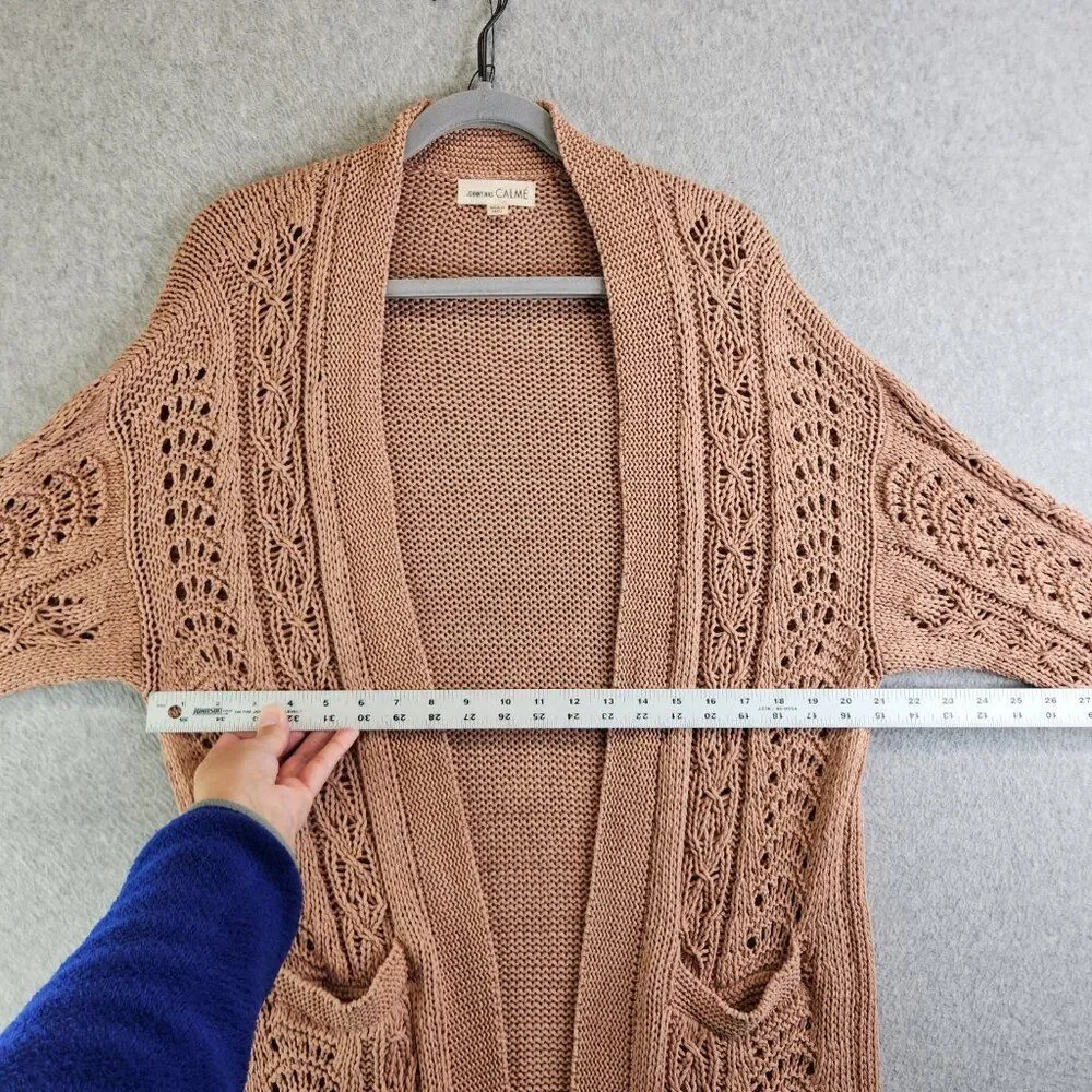 Johnny Was Sweater Womens M Neutral Beige Calme Cardigan Tunic Boho Western - Picture 5 of 13
